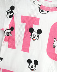 BRANDED WHITE PINK MICKEY T-SHIRT