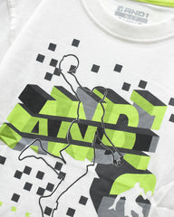 BRANDED WHITE PRINTED T-SHIRT