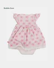 BUBBLE GUM BABY DRESS WITH ALL OVER PRINT
