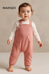 MANGO PASTEL RED DUAL POCKET DUNGAREE