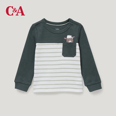 C&A BABY CLUB DARK GREEN STRIPE T-SHIRT