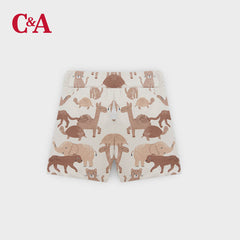 C&A BABY CLUB LIGHT BROWN ANIMALS SWEAT SHORT