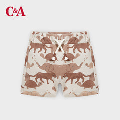 C&A BABY CLUB LIGHT BROWN ANIMALS SWEAT SHORT