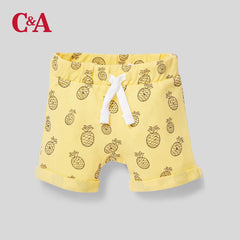 C&A BABY CLUB YELLOW PINEAPPLE PRINTED SHORTS