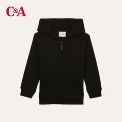 C&A BLACK ZIPPER HOOD 24