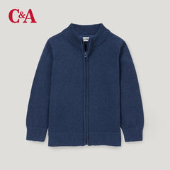 C&A BLUE KNITTED ZIPPER JUMPER