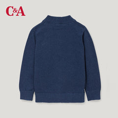 C&A BLUE KNITTED ZIPPER JUMPER