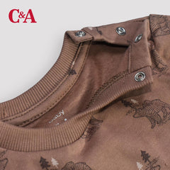 C&A BROWN BEARS PRINTED SWEATSHIRT