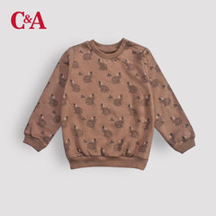 C&A BROWN BEARS PRINTED SWEATSHIRT