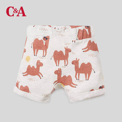 C&A BABYCLUB OVERALL CAMEL PRINTED SHORTS
