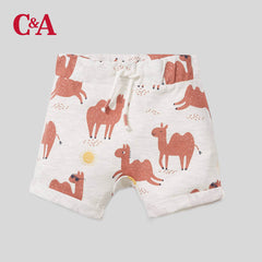 C&A BABYCLUB OVERALL CAMEL PRINTED SHORTS