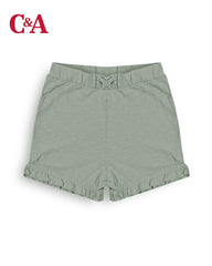 C&A GIRLS GREEN COTTON SHORTS