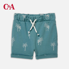 C&A GREEN TREE ALLOVER PRINT SHORT