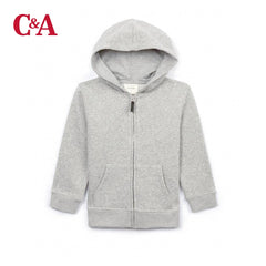 C&A HEATHER GREY ZIPPER HOOD 24