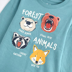 C&A LONG SLEEVE FOREST ANIMAL T-SHIRT