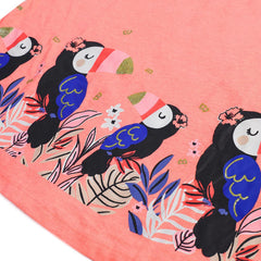 C&A NEON PINK PARROT PRINTED TOP