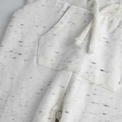 C&A OFF WHITE TEXTURE KANGAROO POCKET TROUSER