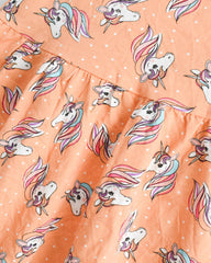 C&A ORANGE UNICORN PRINTED DRESS