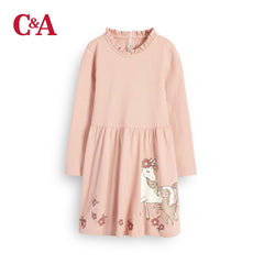 C&A PINK UNICORN LONG SLEEVE DRESS