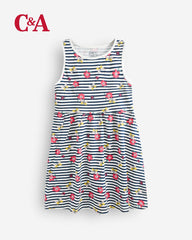 C&A STRIPED FLORAL PRINTED DRESS