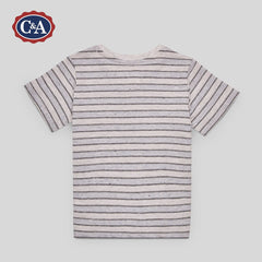 C&A White and Gray Striped T shirt for Kids