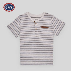 C&A White and Gray Striped T shirt for Kids