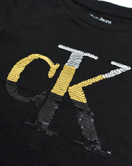 CALVIN KLEIN BLACK SEQUINED T-SHIRT