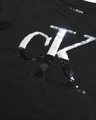 CALVIN KLEIN BLACK SEQUINED T-SHIRT