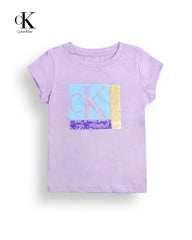 CALVIN KLEIN LIGHT PURPLE SEQUIN T-SHIRT
