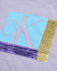 CALVIN KLEIN LIGHT PURPLE SEQUIN T-SHIRT