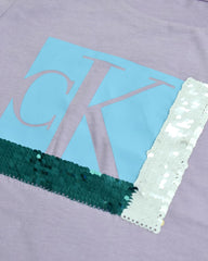CALVIN KLEIN LIGHT PURPLE SEQUIN T-SHIRT