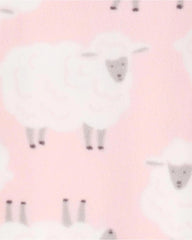 CARTER PINK SHEEP FLEECE SLEEP & PLAY ROMPER