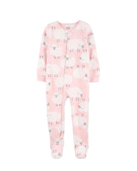 CARTER PINK SHEEP FLEECE SLEEP & PLAY ROMPER