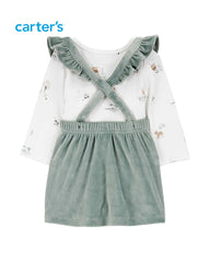 CARTERS 2 PCS BABY MULTICOLOR ANIMAL ROMPER IN VELBOA