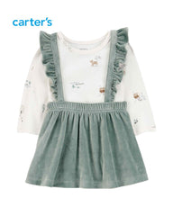 CARTERS 2 PCS BABY MULTICOLOR ANIMAL ROMPER IN VELBOA