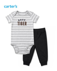CARTERS 2 PCS EASY TIGER ROMPER WITH TROUSER SET