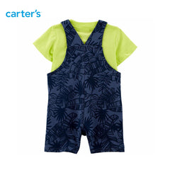 CARTERS 2 PCS T-SHIRT WITH SHORTALL SET