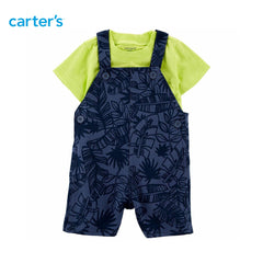 CARTERS 2 PCS T-SHIRT WITH SHORTALL SET