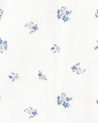 CARTERS 3 PACK BLUE FLORAL LONG SLEEVE COTTON BODYSUITS