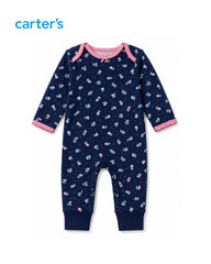 CARTERS 3 PCS FLORAL LOVE YOU MORE ROMPER WITH TROUSER SET