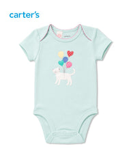 CARTERS BABY CAT BODYSUIT & HEART SLEEP & PLAY SET