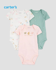 CARTERS BABY 3 PACK OCEAN THEMED SHORT SLEEVE BODYSUITS