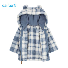 CARTERS BABY BOY PLAID PLUSH CARDIGAN