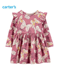 CARTERS BABY BUTTERFLY JERSEY DRESS SET