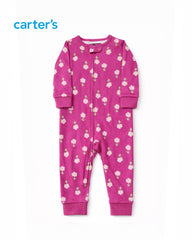 CARTERS BLOSSOM DAISY PRINT ZIP UP ROMPER