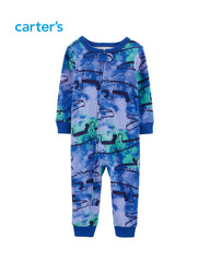 CARTERS BLUE ALLIGATOR SNUG FIT COTTON ROMPER