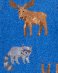 CARTERS BLUE ANIMAL ZIP UP FLEECE ROMPER