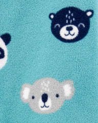 CARTERS BLUE BEAR MICRO FLEECE FOOTED ROMPER