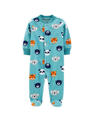 CARTERS BLUE BEAR MICRO FLEECE FOOTED ROMPER