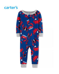 CARTERS BLUE CRABS PRINTED ZIP ROMPER